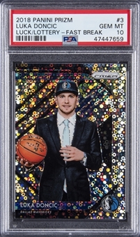 2018-19 Panini Prizm "Luck Of The Lottery" Fast Break #3 Luka Doncic - PSA GEM MT 10 